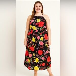 Old Navy Black Floral Dress